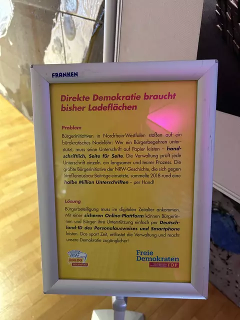 Plakat beim NRW TALK der FDP Fraktion NRW am 20.3.25. 