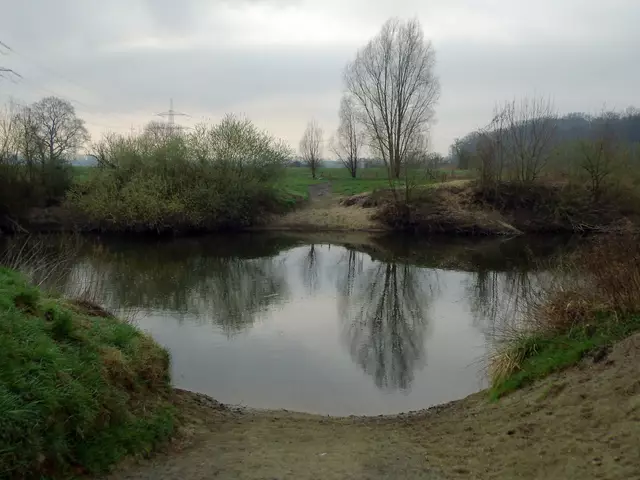 Lippe in Wesel-Obrighoven - Anlegestelle Lippefähre "Quertreiber" (Unbemannte Gierseilfähre für Fahrrader und Personen).
Sachlage 24. März 2025: Lippefähre außer Betrieb (Winterpause) | Foto: Siegmund Walter, 24.03.2025, 09:32 Uhr
