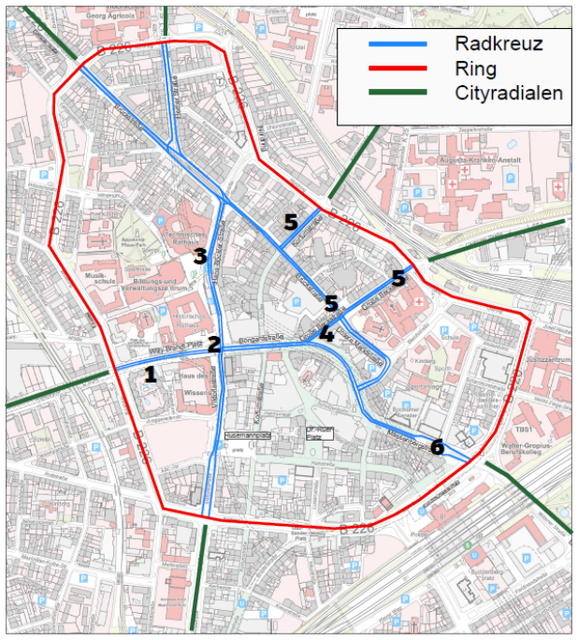 Radkreuz, Plan | Foto: Stadt Bochum