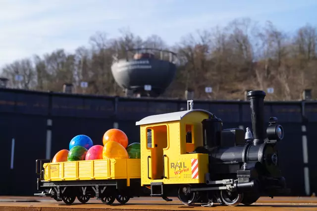 Das Eisenbahnmuseum Bochum lädt Familien ein zur Ostereiersuche. Foto: Stiftung Eisenbahnmuseum Bochum