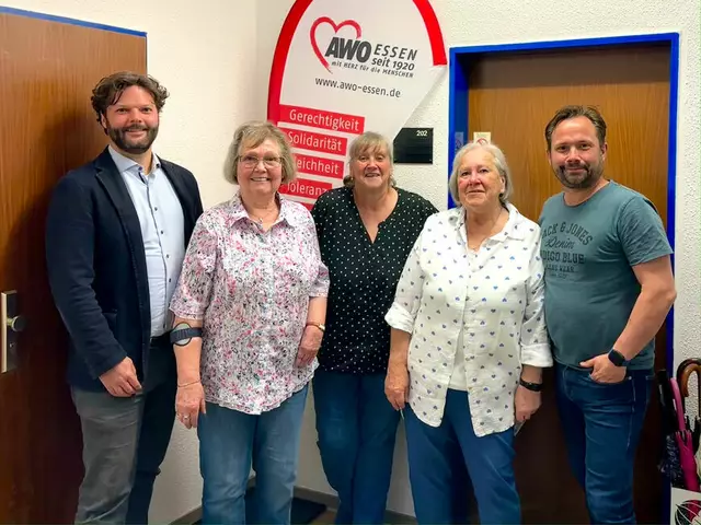 (v.l.n.r.) Philipp Hennen, Doris Knierim, Elke Gockel, Regina Eichholz, Daniel Behmenburg | Foto: AWO Essen