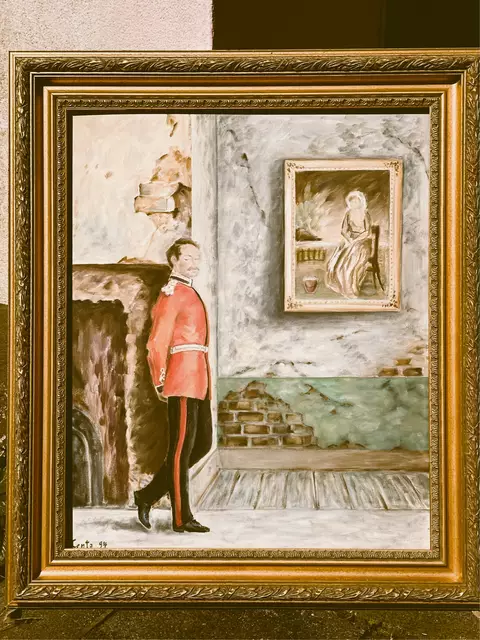 "Studie mit Gardeoffizier"  Gisela Lentz (1926-2024) Mischtechnik auf Leinwand | Foto: Mülheimer Kunstverein KKRR