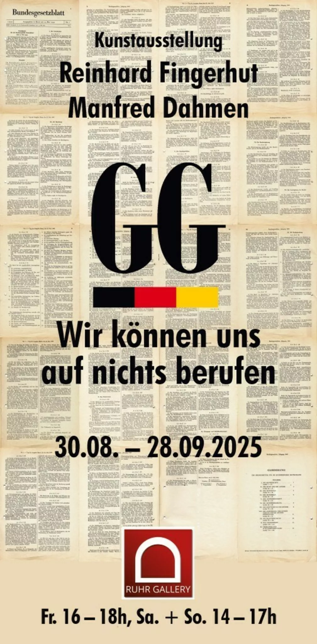 Höhepunkt unserer Ausstellungreihe "FRIEDEN, EUROPA, GRUNDGESETZ" mit der Schau "Wir können uns auf nichts berufen"  - z.B. Thematisierung Grundgesetz und Kommune als dritte Säule des Staates u.v.a.m. | Foto: Mülheimer Kunstverein KKRR