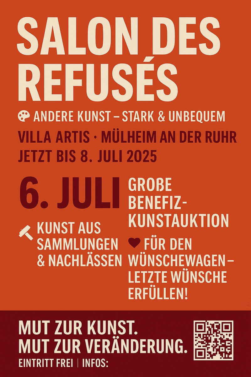Plakat - SALON DES REFUSÈS in der Ruhrtalstadt Mülheim in Nordrhein-Westfalen | Foto: KI-generiert