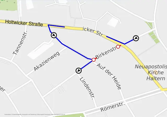 Umleitung blaue Linie | Foto: Vestische Straßenbahnen GmbH