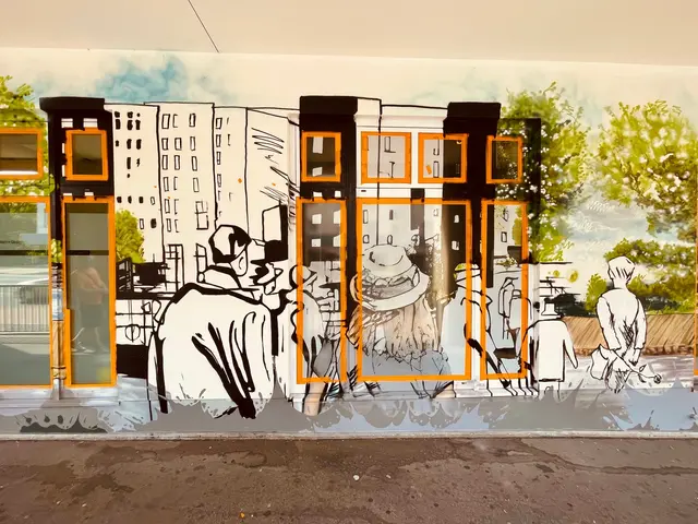Macht neugierig - was geht da vor - was ist zu sehen? Mural von Dennis Broszat  | Foto: Mülheimer Kunstverein KKRR