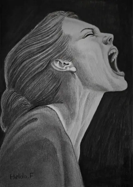 Die schiere Verzweiflung über den erneuten Gewaltausbruch in Syrien spiegelt die Zeichnung "Schrei nach Frieden" von Helda Kutish wieder. | Foto: Helda Kutish