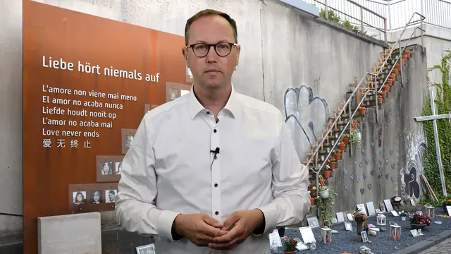 Hier ist Duisburgs Superintendent Dr. Christoph Urban in seinem Videostatement zum 15. Jahrestag der Loveparade-Katastrophe zu sehen.
Foto/Screenshot: Rolf Schotsch
