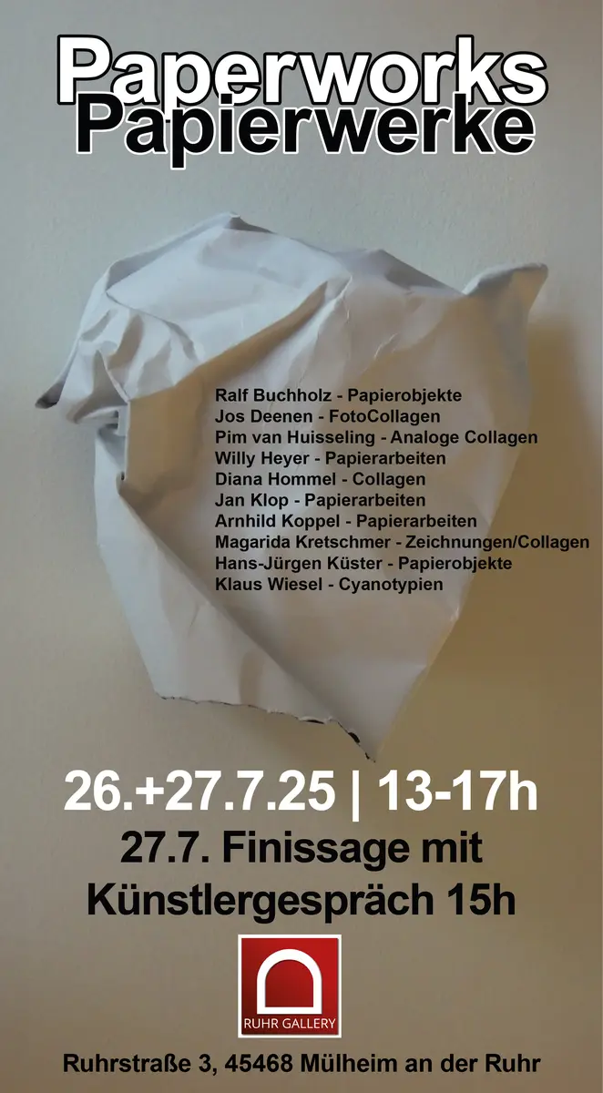 Flyer zur Schau  FINISSAGE AM 27. Juli 2025 13 - 17 Uhr | Foto: Mülheimer Kunstverein KKRR in der Villa Artis