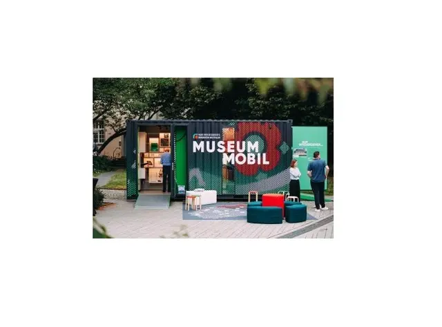 Der Container des MuseumMobil. | Foto: Stiftung Haus der Geschichte NRW / Jan Heesen.