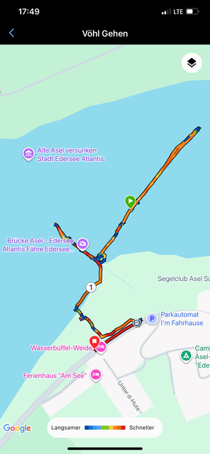 Das sagt die Sport App, so sollte es sein. Ich bin nicht geschwommen, war auf dem trockenen.  | Foto: Umbehaue
