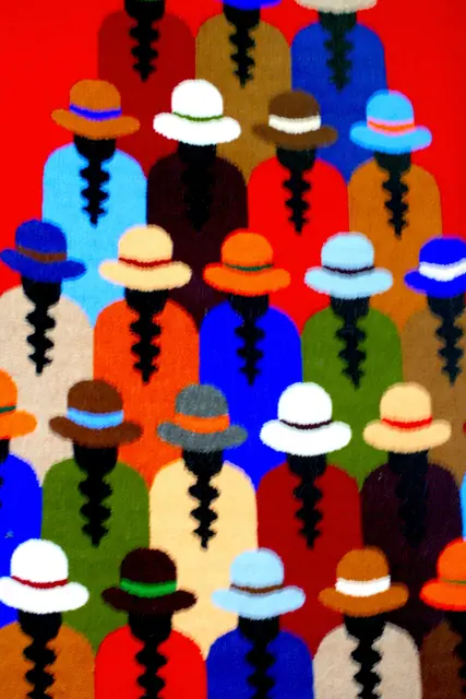 Webarbeit von den Otavalos