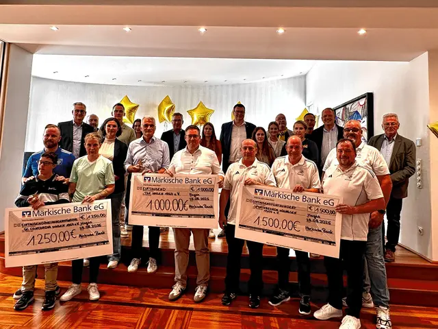 Im Märkischen Forum der Märkischen Bank in Hagen die Gewinner des Wettbewerbs „Sterne des Sports“ 2025 auf Bronzeebene ausgezeichnet. Foto: Susanne Olthoff