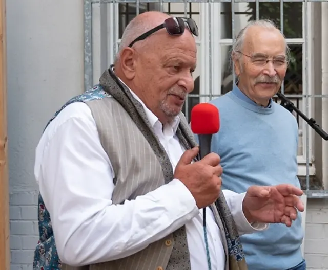 Manfred Dahmen und Reinhard Fingerhut beim Künstlergespräch | Foto: Jürgen Brinkmann
