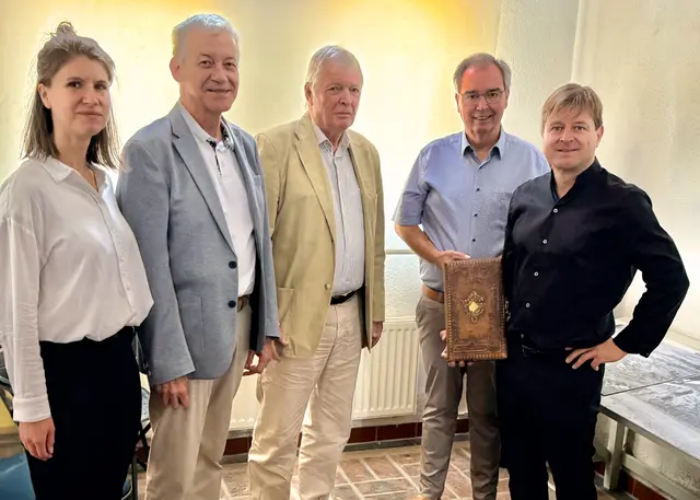 Tabea Frauenlob, Heinz-Joachim Schmidt, Helmut Berghaus, Josef Gietemann,  Frank Mehring (r.) | Foto: Arenacum