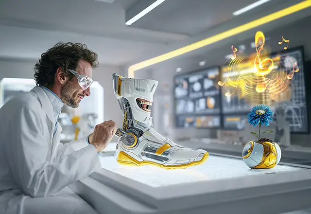 Sprechende Schuhe und mehr würde ChatGPT in einer Forschungsstation für „verrückte Ideen, die vielleicht funktionieren“ entwickeln. Ein Eurojackpot-Gewinn von 120 Millionen wäre bei der Realisation sicher hilfreich.  | Foto: AI-Image