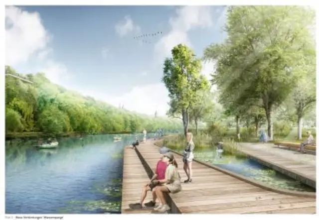 Eine Visualisiserung aus dem Gewinnerkonzept zur Landesgartenschau des Berliner Landschaftsarchitekturbüros Planorama | Foto: Landesgartenschau Kleve 2029 gGmbH