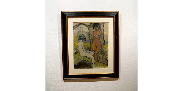 Titel: Zwei Mädchen, eine an einen Baum gelehnt von Otto Mueller

Bild aus dem Artikel im Lokalkompass: „Kunst – Expressionismus. Expressionismus – neue Kunstausstellung im Kunstverein Villa Wessel in Iserlohn.“