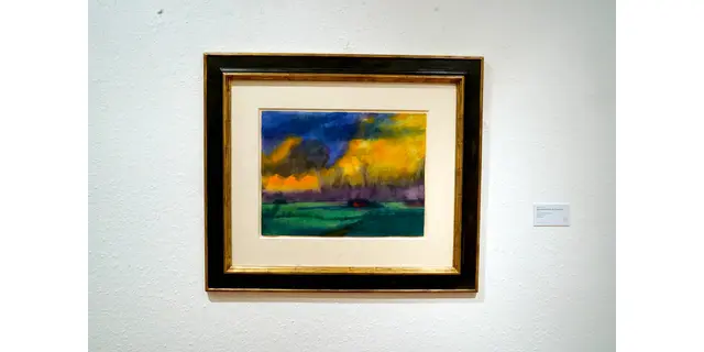 Titel: Marschlandschaft mit Friesenhof von Emil Nolde

Bild aus dem Artikel im Lokalkompass: „Kunst – Expressionismus. Expressionismus – neue Kunstausstellung im Kunstverein Villa Wessel in Iserlohn.“