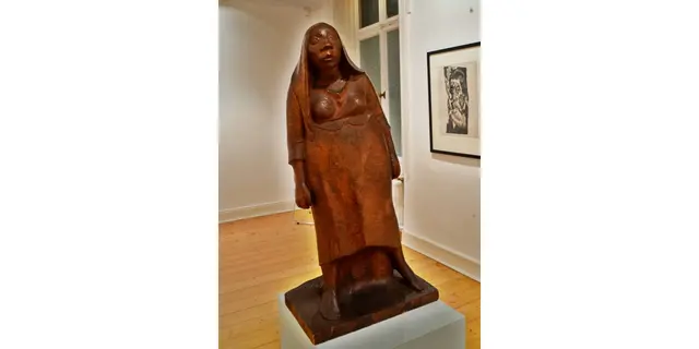 Titel: Stehende Bäuerin von Ernst Barlach

Bild aus dem Artikel im Lokalkompass: „Kunst – Expressionismus. Expressionismus – neue Kunstausstellung im Kunstverein Villa Wessel in Iserlohn.“