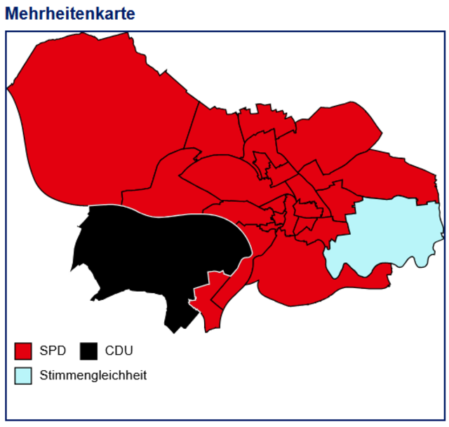 Verteilung der Ratswahlbezirke - Vorläufiges Endergebnis
