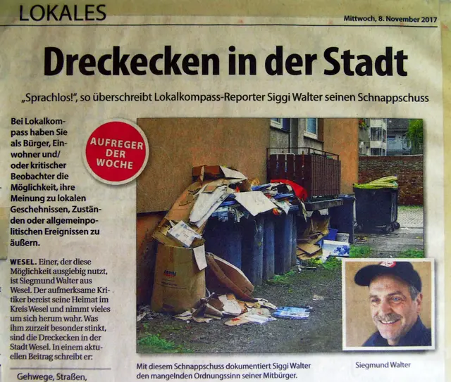 Haarsträubende Ansicht in Stadtmitte. | Foto: Siegmund Walter, Nov. 2017