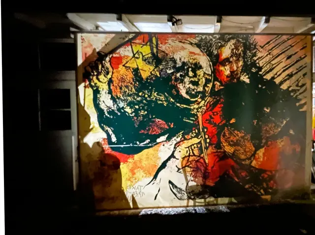 3 x 4 Meter - Kunstwerk des Mülheimer Künstlers Klaus Heckhoff zu den Kunstblicken 2025 in der VILLA ARTIS zz sehen | Foto: Kunstverein und Kunstförderverein Rhein-Ruhr - KKRR