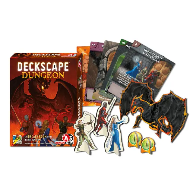 "Deckscape Dungeon" ist das neues Spiel der Deckscape-Reihe von Abacusspiele. Der Escape-Room in der Schachtel führt die Spieler in eine fantastische Welt. Foto: Abacusspiele