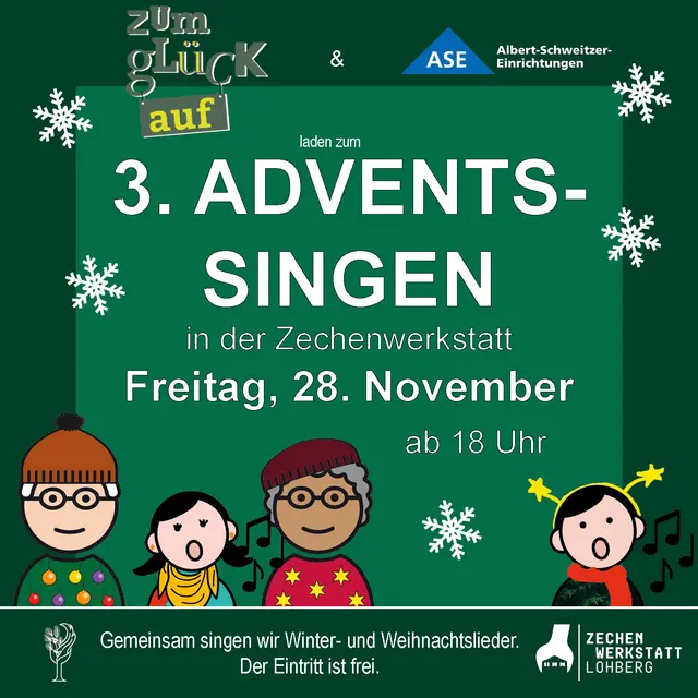 Zum 3. Mal laden die Albert-Schweitzer-Einrichtungen zum Advents-Singen in die Zechenwerkstatt Lohberg.  | Foto: privat