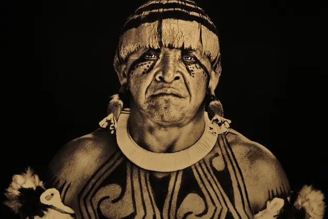 Kotok, ein Anführer der Kamayurá aus dem Territorium der Xingu.
