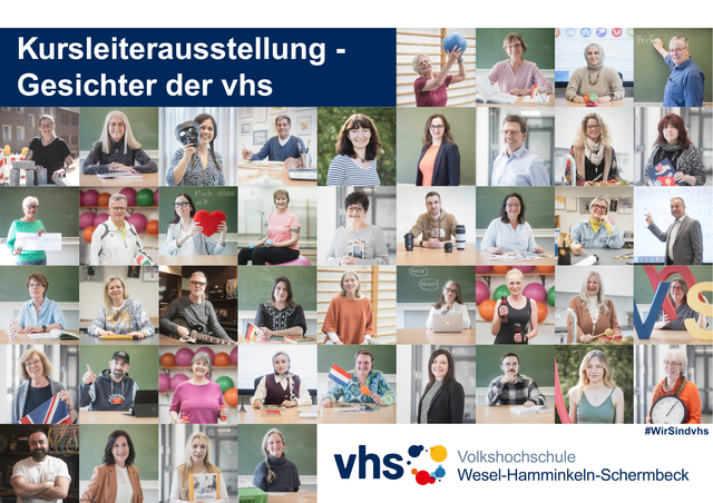 Die vhs zeigt mit einer Kursleiterausstellung die Gesichter hinter ihren Kursen. | Foto: vhs Wesel-Hamminkeln-Schermbeck