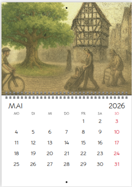 Foto: Karikaturen und Kalenderblätter nach Ideen von Didi van Frits, KI-generiert mit ChatGPT Version 5.1