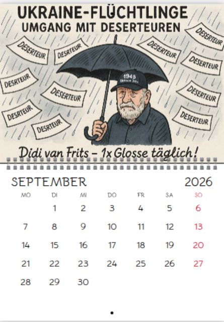 Foto: Karikaturen und Kalenderblätter nach Ideen von Didi van Frits, KI-generiert mit ChatGPT Version 5.1