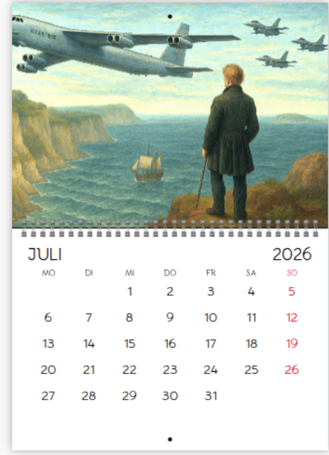 Foto: Karikaturen und Kalenderblätter nach Ideen von Didi van Frits, KI-generiert mit ChatGPT Version 5.1