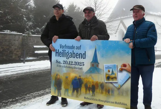 Die Initiatoren der Veranstaltung "Vorfreude auf Heiligabend" (von links) Michael Bienhaus, Dieter Kocab und Helmut Becker.