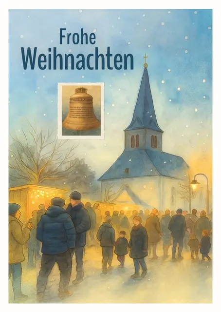 Postkartenmotiv Frohe Weihnachten.