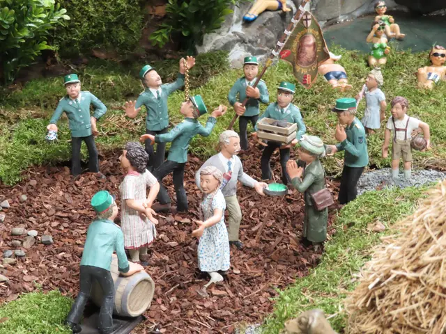 Lürbker Schützen im Jahre 1948 beim Vogelabwerfen.