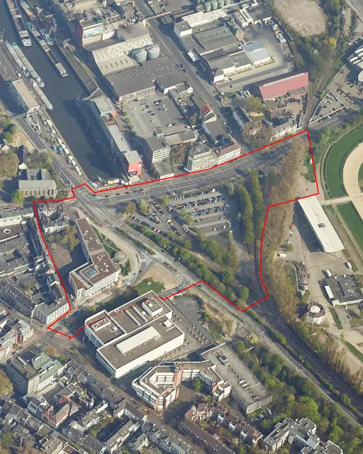 (c) stadtplanung_neuss_entwicklung_wendersplatz_schraegluftbild-wettbewerbsgebiet 