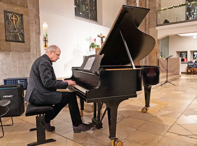 Kreiskantor Thomas Rudolph sorgte für die musikalische Gestaltung. | Foto: Kirchenkreis Essen/Achim Pohl
