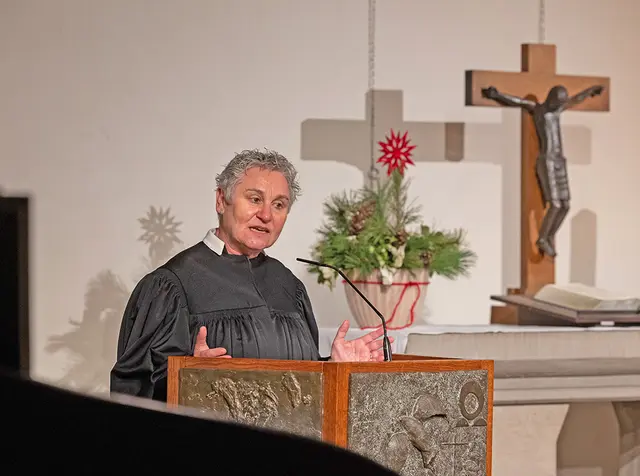 Monika Kindsgrab, stellv. Superintendentin des Kirchenkreises Essen, hielt die Predigt. | Foto: Kirchenkreis Essen/Achim Pohl