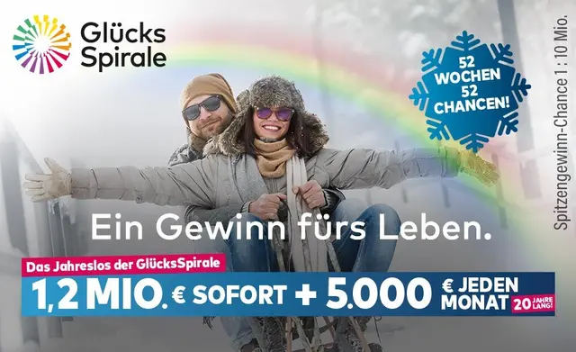 Das Los der GlückSpirale ist auch als Jahres- oder Halbjahreslos spielbar. | Foto: Schlag &amp; Roy GmbH