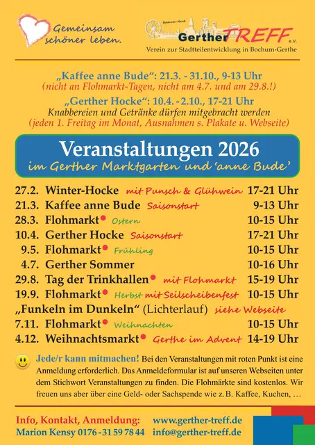 Veranstaltungen 2026 | Foto: Gerther Treff