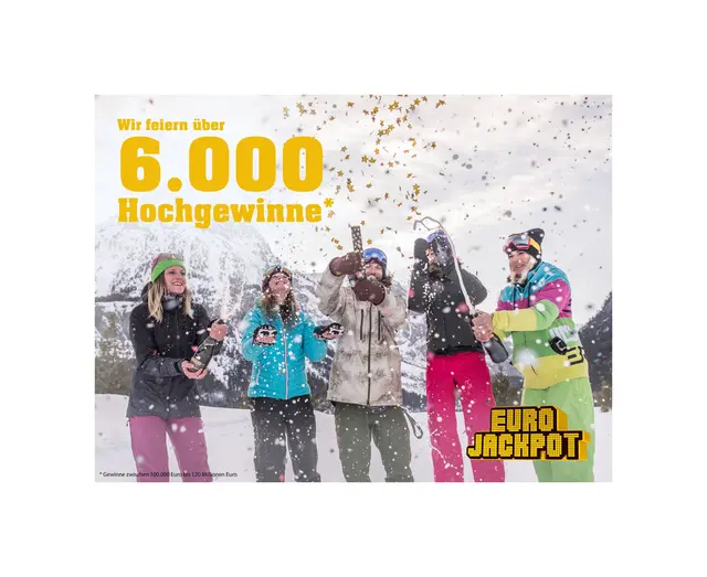 Die Lotterie Eurojackpot feierte bei der Ziehung am Dienstag, 13. Januar, ihren 6.000. Hochgewinner. | Foto: WestLotto