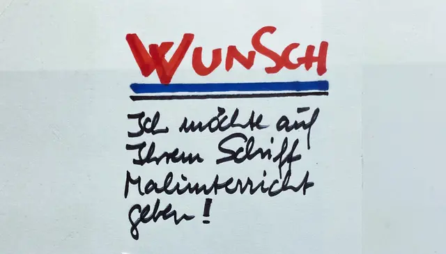 Bewerbung als Mallehrerin auf einem Kreuzfahrtschiff.
Aus der Bewerbungsmappe von Edith Polland-Dülfer. | Foto: Kunstverein KKRR