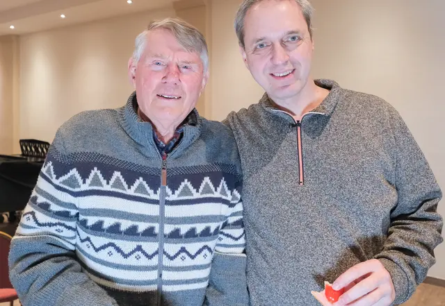 Friedhelm und Gast Christoph kennen sich aus früheren Jahren beim Ruhrgas-Chor