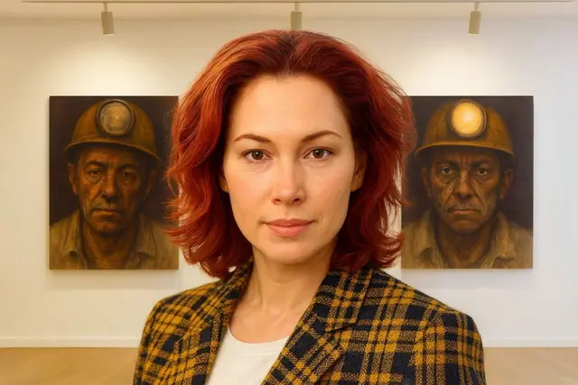 Die Künstlerin Anna Magganiks in ihrer Ausstellung im Mülheimer Kunstmuseum MMKM Museum Moderne Kunst Mülheim an der Ruhrstraße 3 / Ecke Delle | Foto: Mülheimer Kunstverein und Kunstförderverein Rhein-Ruhr - KKRR
