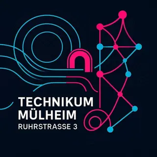 Logo TECHNIKUM MÜLHEIM - seit 2025 im historischen Stammhaus der Tengelmann-Gründerfamilie Schmitz-Scholl (WiSSol) Ruhrstraße 3 / Ecke Delle
ÖPNV: Mülheim-Stadtmitte
NAVI: Delle 54 | Foto: TECHNIKUM MÜLHEIM