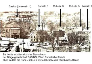 Historische Übersicht: Die Ruhrstr. 1 wurde in Delle 50-52 umbenannt, da von dort der neue Hauseingang angeordnet wurde | Foto: TECHNIKUM MÜLHEIM, Archiv