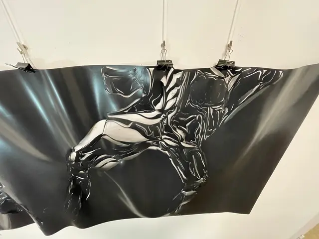 Mit dem Scalpell arbeitet Lisa Rother -  ihre Skulpturen an der Wand fallen sofort in Auge beim Betreten der Beletage der Villa Artis am Ruhrufer von Mülheim | Foto: Mülheimer Kunstverein KKRR, Ruhrstr.3