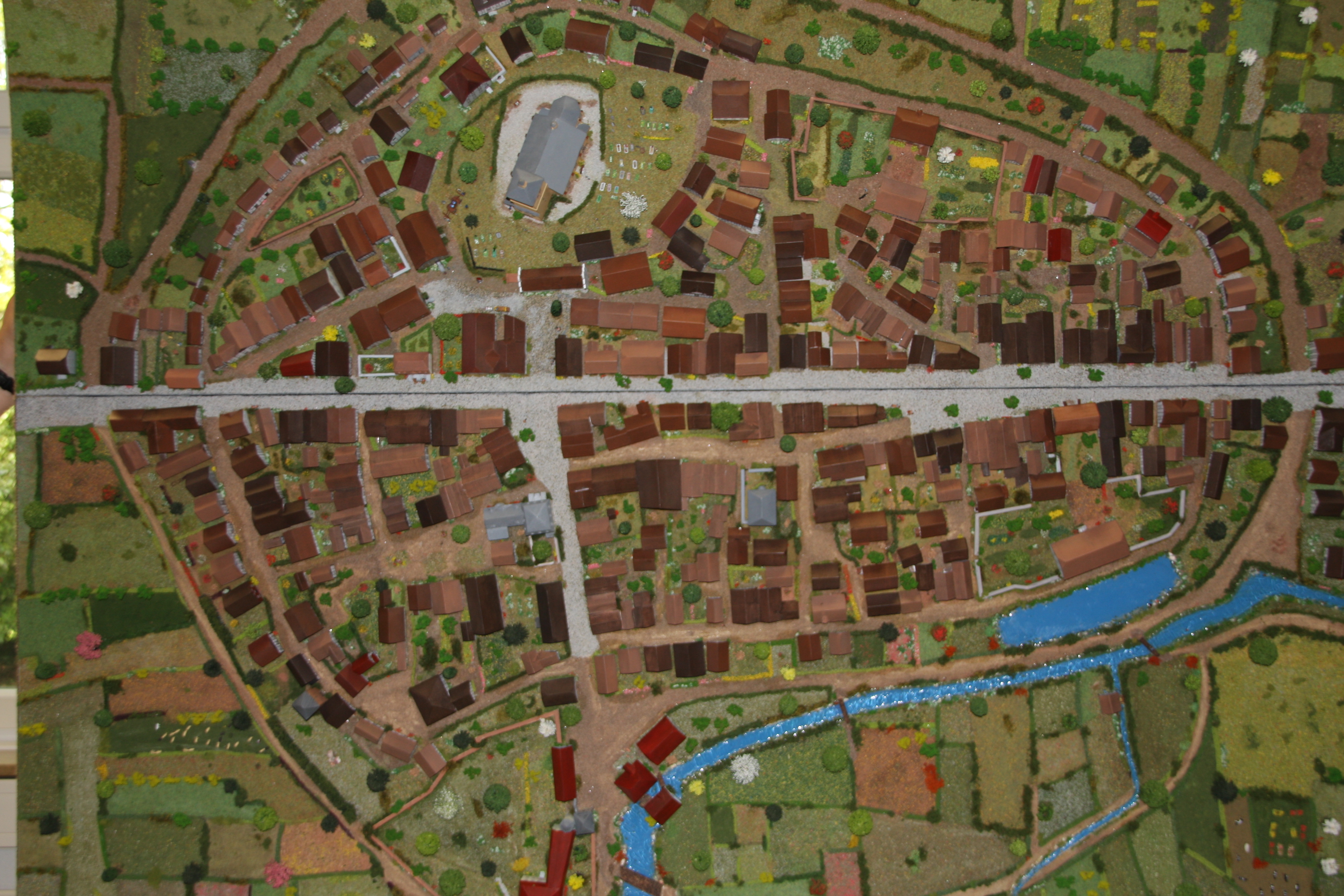 Mendener Stadtmodell von oben gesehen